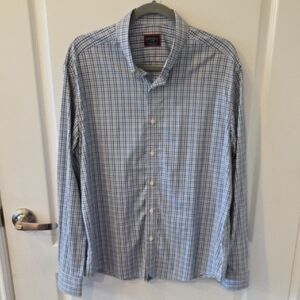 UNTUCKit Men's Blue and White Checkered Shirt